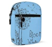 Hand drawn Dandelion Flowers Bloom Where You are Planted Adjustable Fanny Waist Pack Pouch, Waterproof Crossbody Runners Bag Wallet for Gym Hiking Fitness Women Men 6.1 x 2.2 x 7.9 inch