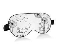Hand Drawn Dandelion Flowers Bloom Where You are Planted Eye Masks Cover Blocks Light Sleep Mask Shade Cover Blindfold Relaxing Eyeshade Cover with Adjustable Head Strap for Men Women Kids