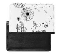 Hand drawn Dandelion Flowers Bloom Where You are Planted Women's Passport Protector, Men's Passport Protector, PU Travel Passport Protector for Women Men Worker 5.8 x 3.9 x 0.4 inch