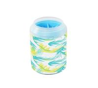 Hand-drawn Design Phoenix Neon Yellow Blue Portable Pet Foot Cleaner with Soft Silicone Brush Feet Cleaning Kit for Small Medium Large Breed Dogs, Cats