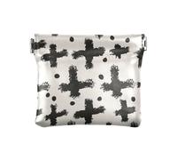 Hand Drawn Dot Art Cross Strokes Squeeze Coin Purse Pouch Change Holder PU Leather Mini Wallet Coin Pocket for Women Girls Men