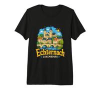 Hand Drawn Echternach Luxembourg Travel Landmark Gift Premium T-Shirt