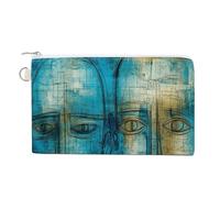 Hand Drawn Emoticons Canvas Coin Purse, Portable Zippered Change Pouch for Women, Small Wallet for Coins Keys Cards Lipstick