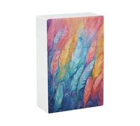 Hand Drawn Feathers Cigarette Case Stylish Lightweight Pocket Holder Case for Smoke Waterproof Cigarette Dispenser Cigarettes Accessories for Outdoor Camping Hiking