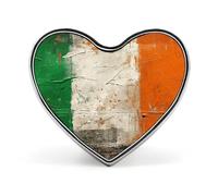 Hand Drawn Flag Pattern Button Pin Heart Shape Alloy Lapel Pins Badges Novelty Funny Enamel Pins Personalized Pinback Button Badges Cute Heart Brooche for Jackets Bags