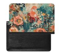 Hand Drawn Flower Pattern Passport Cover Family Printed Leather Passport Holder Minimalist Front Pocket Slim Travel Wallet Cover Case Lightweight Credit Card Holder for Women Men