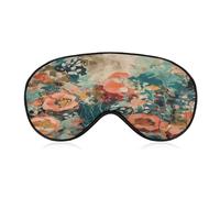 Hand Drawn Flower Pattern Sleep Mask Eye Mask for Sleeping Breathable Blackout Sleeping Masks with Adjustable Strap Soft Eye Cover Comfortable Blindfold Eyeshade for Night Sleeping Travel Nap