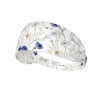 Hand Drawn Flower Print Elastic Exercise Headband - Breathable, and Comfortable for Sports, Yoga, Cycling, and More