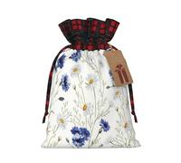 Hand Drawn Flower Print Gift Reusable Bags Festive Drawstring Party Favors Pouches Versatile Seasonal