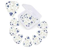Hand Drawn Flower Print Guitar Pick 12 Pack With Guitar Pick Case Guitar Plectrums Pick 0.46mm 0.96mm 0.71mm Guitar Accessories For Bass Electric Acoustic Guitars Ukulele