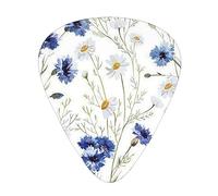 Hand Drawn Flower Print Guitar Picks,12 Pack Guitar Plectrums Thin, For Bass Electric Acoustic Guitars Ukulele