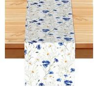 Hand Drawn Flower, Table Runner, Imitation Linen Table Runner For Home Party Dining Room 33x183 cm