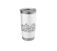 Hand Drawn Flowers Nature Design - Wellbeing & Relaxation Stainless Steel Insulated Tumbler