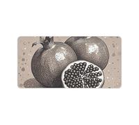 Hand Drawn Fruits Desk Pad Waterproof Writing Mouse Pad Non-Slip Laptop Desk Protector Large Office Desk Mat Computer Keyboard Rubber Mat for Work Home Decor 12" X 24"