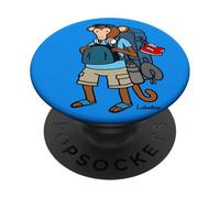 Hand Drawn Funny Backpacking Monkey Cartoon Gift by Lobeboy PopSockets Adhesive PopGrip