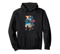 Hand Drawn Funny Backpacking Monkey Cartoon Gift by Lobeboy Pullover Hoodie