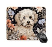 Hand Drawn Garden Dog Mouse Pad Square Laptop Mouse Mat Cute Computer Mousepad Keyboard Pad Non-Slip Desk Pads for Gaming Office Work Home 25 * 30cm