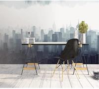 Hand Drawn Geometric City Landscape Vintage Architecture 3D Wallpaper Easy Install Feature Office Living Room Sofa Bedroom TV Background Wall Decoration-350cm×256cm
