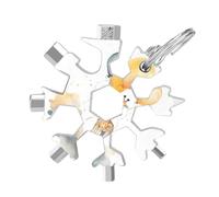 Hand Drawn Giraffe 19-in-1 Snowflake Multi Tool, Stainless Steel Metal Snowflake Multitool with Keychain, Compact & Portable Tools for Outdoor Camping Survival Daily Use Gift for Men