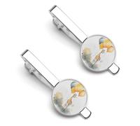 Hand Drawn Giraffe 2 Pcs Tie Clips for Men Necktie Tie Bar