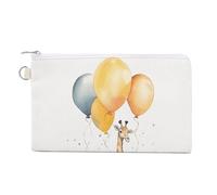 Hand Drawn Giraffe Canvas Coin Purse, Portable Zippered Change Pouch for Women, Small Wallet for Coins Keys Cards Lipstick