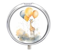 Hand Drawn Giraffe Pill Case Pill Box with 3 Compartments