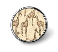 Hand Drawn Giraffes Blank Round Badges Round Badge DIY Pin Back Buttons Clear Button Pins for Craft Projects Badge Making Accessories
