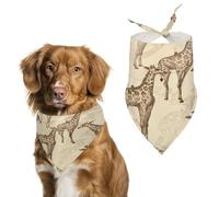 Hand Drawn Giraffes Dog Bandana Funny Triangle Dog Scarf Comfortable Pet Scarf Polyester Bib Handkerchief Soft Adjustable Puppy Bandanas Gift for Small to Large Girl Dog and Cat