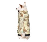 Hand Drawn Giraffes Print Dog Hoodie Sweatshirt For Small Dogs, Warm, Soft And Breathable Pet Clothes, Easy To Wear Jumper For Winter And Fall Warm
