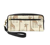 Hand Drawn Giraffes Print Pencil Case Makeup Bag for Accessory Cosmetic Stationery Toiletry Travel Companion