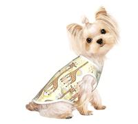 Hand Drawn Giraffes Print Pet T-Shirt Vest Soft Stretchy Apparel Wear Fashion Tank Top for Indoor Outdoor Use