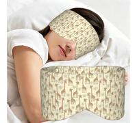Hand Drawn Giraffes Print Sleeping Mask Reversible Full Face Coverage Travel Eye Shield