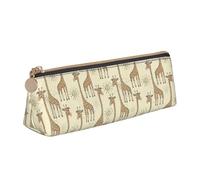 Hand Drawn Giraffes Print Triangular Pencil Case Supplies Organizer Large-Capacity Office Stationery Pouch