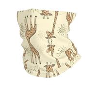 Hand Drawn Giraffes Print Windproof Neck Gaiter, Warmer Scarf Breathable Half-Face Mask Ski Mask Unisex For Outdoor