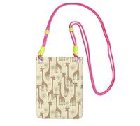 Hand Drawn Giraffes Printing Small Phone Crossbody Shoulder Holsters Bag.Fits All Cell Phones.Use For Running.Walking.Biking