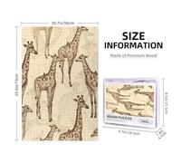 Hand Drawn Giraffes Puzzles 500 Pieces Personalized Jigsaw Puzzles Photos Puzzle for Adults Challenging Picture Puzzle with Storage Bag Jigsaw for Men Women Home Decor (19.7" x 29.5")