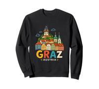 Hand Drawn Graz Austria Travel Souvenir Landmark Gift Sweatshirt