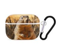 Hand Drawn Groundhog AirPods Pro 2 Case Cover, Shockproof Hard Shell Protective Case for Women Men, Compatible with Airpod Pro Case 2nd/1st Generation with Keychain-White