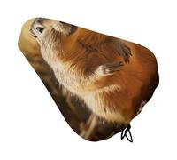 Hand Drawn Groundhog Bike Seat Cover for Men Women Water Repellent Exercise Bike Seat Cushion Adjustable Bicycle Seat for Outdoor Biking