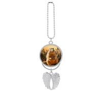 Hand Drawn Groundhog Car Hanging Ornament Rear View Mirror Pendant Lucky Presents Hanging Ornament Funny Car Pendant for Office Auto Home Decoration, One size, Zinc