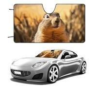 Hand Drawn Groundhog Car Windshield Sun Shade Keep Car Interior Cool 51"x28" Folding Front Window Sun Shade, Heat Shield for SUV, Truck, Blocks UV