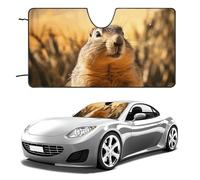 Hand Drawn Groundhog Car Windshield Sun Shade Keep Car Interior Cool 55"x30" Folding Front Window Sun Shade, Heat Shield for SUV, Truck, Blocks UV