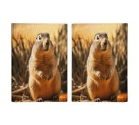Hand Drawn Groundhog Passport Holder Ultra Slim PU Leather Travel Document Organizer Compact Premium International US Passport Protector Cover for Women Men