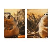 Hand Drawn Groundhog Passport Holder Ultra Slim PU Leather Travel Document Organizer Compact Premium International US Passport Protector Cover for Women Men