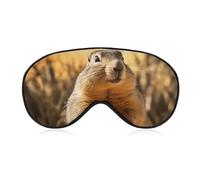 Hand Drawn Groundhog Sleeping Mask, Light Blocking Eye Mask, Comfortable and Soft, Eye Cover with Elastic Band, Suitable for Men and Women, Suitable for Travel/Sleeping