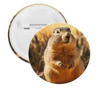 Hand Drawn Groundhog Tinplate Badge Personalized Round Brooch Large Craft Button Suitable for Teachers, Nurses, Doctors, Staff, Party Gift Accessories, 20pcs, Plastic, plastics
