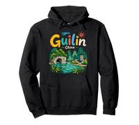 Hand Drawn Guilin China Travel Souvenir Landmark Gift Pullover Hoodie