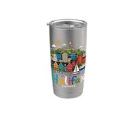 Hand Drawn Halifax Canada Travel Souvenir Landmark Gift Stainless Steel Insulated Tumbler