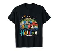 Hand Drawn Halifax Canada Travel Souvenir Landmark Gift T-Shirt