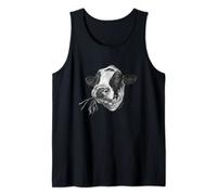 Hand-drawn Happy Holstein Friesian Dairy Cow Tank Top